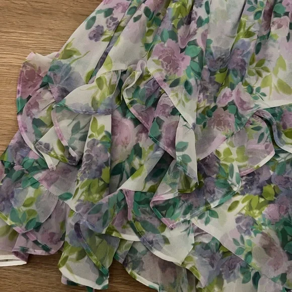 For Love & Lemons Floral Ruffle Skirt - Picture 2 of 4
